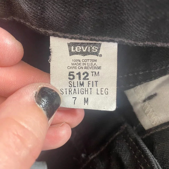 Levi's 512 Vintage‎ 99’ Slim Fit Straight Leg Jeans Womens Sz 7 M 25 Black Denim - Picture 10 of 11